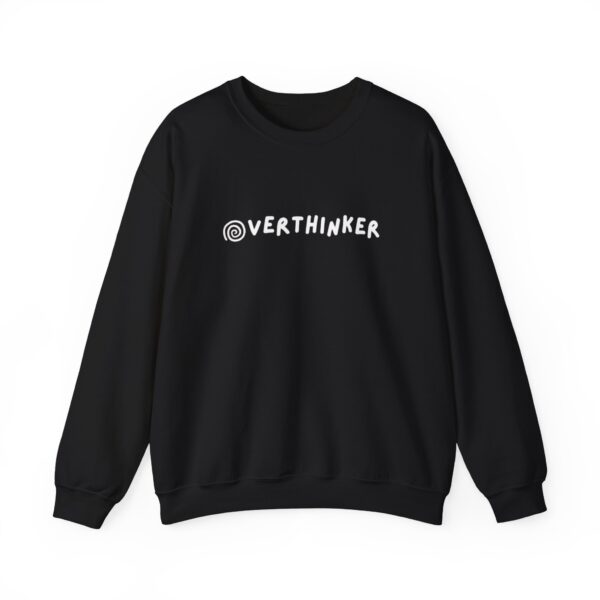 Oversized Crewneck Sweatshirt for Overthinkers - Cozy Black Unisex Pullover