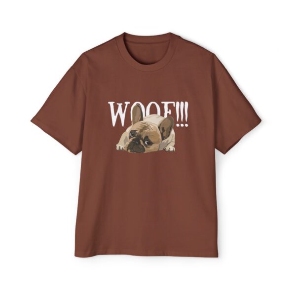 "Oversized Dog T-Shirt – 'Woof' Design, Heavyweight 100% Cotton Crewneck Tee"