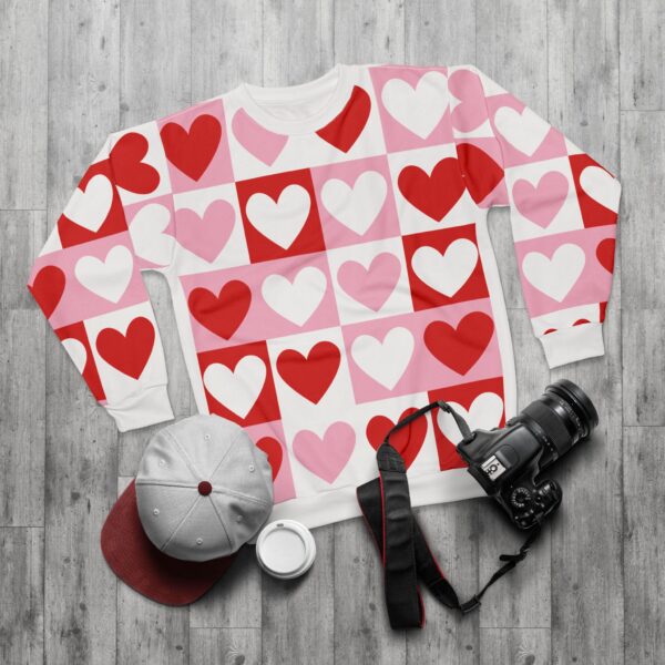 Heart Pattern Unisex Sweatshirt - Cozy Love for Valentine's Day