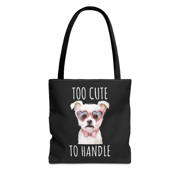 Aesthetic Cute Dog Tote Bag for Women, 100% Polyester, Cotton Handles, Durable, Spacious Design – Stylish, Lightweight & Easy Clean for Everyday Use